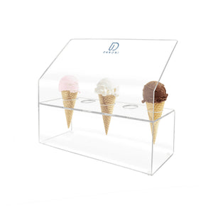 24 Slot Mini Ice Cream Cone Holder Retail Display Stand Acrylic