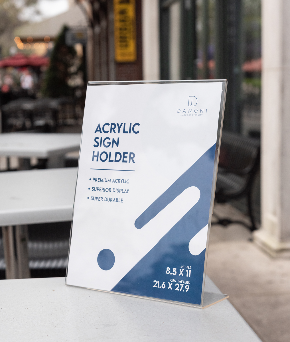 Slanted Acrylic Sign Holder - 6 Pack – DANONI