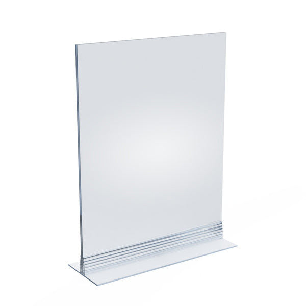 Clear Acrylic Double Sided Sign Holder 8.5" x 11" Vertical/Horizontal with T Strip, 10-Pack