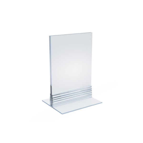 Clear Acrylic Double Sided Sign Holder 3.5" x 5" Vertical/Horizontal with T Strip, 10-Pack