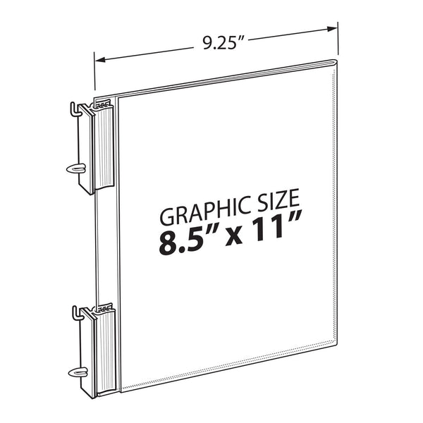 Two-Sided Acrylic Sign Holder with Pegboard Grippers 8.5"W x 11"H, 10-Pack