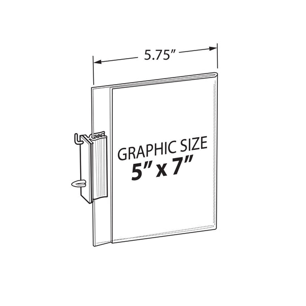 Two-Sided Acrylic Sign Holder with Pegboard Grippers 5"W x 7"H, 10-Pack