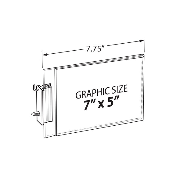Two-Sided Acrylic Sign Holder with Pegboard Grippers 7"W x 5"H, 10-Pack
