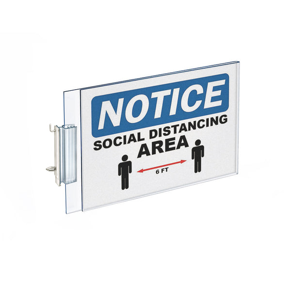 Two-Sided Acrylic Sign Holder with Pegboard Grippers 8.5"W x 5.5"H, 10-Pack