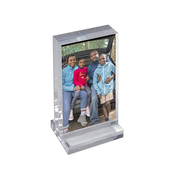The Imperial Collection: Acrylic Block Frame on Acrylic Base, Vertical 5"W X 7"H
