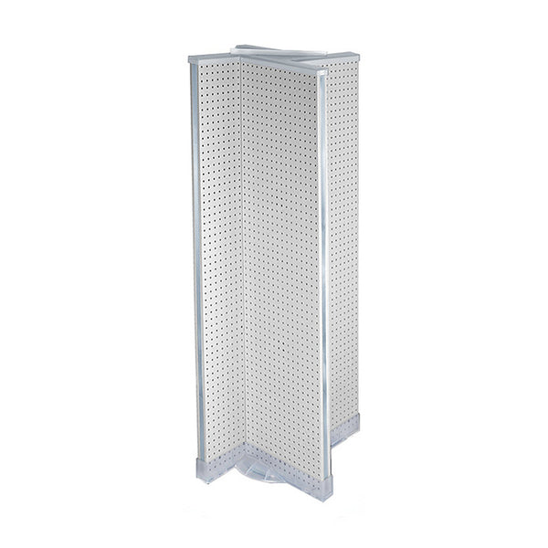 Pinwheel Pegboard Floor Display on Revolving Base. Spinner Rack Stand. Panel Size: 16"W x 60"H