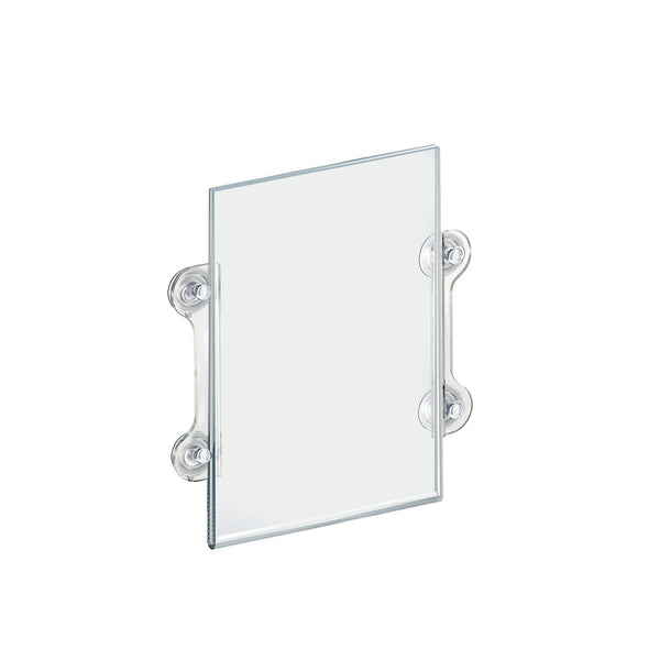 Clear Acrylic Window/Door Sign Holder Frame with Suction Cups 8.5''W x 14''H, 2-Pack