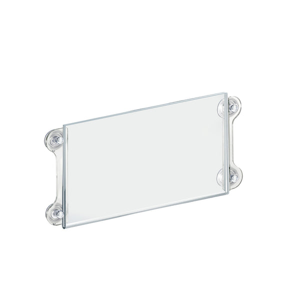 Clear Acrylic Window/Door Sign Holder Frame with Suction Cups 14''W x 8.5''H, 2-Pack