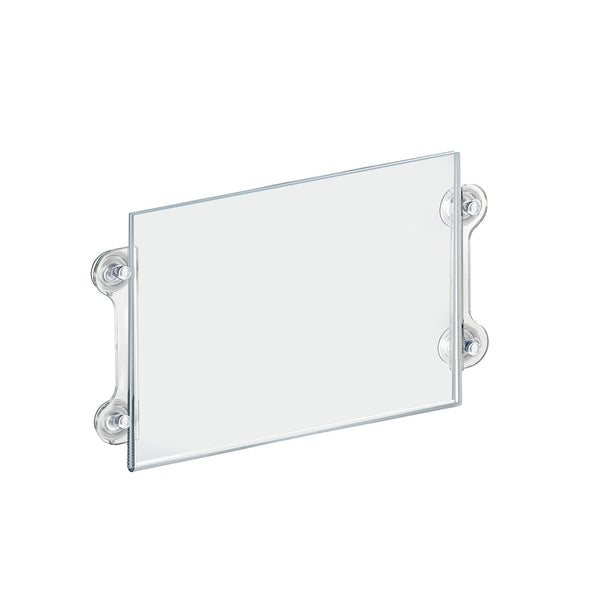 Clear Acrylic Window/Door Sign Holder Frame with Suction Cups 14''W x 11''H, 2-Pack