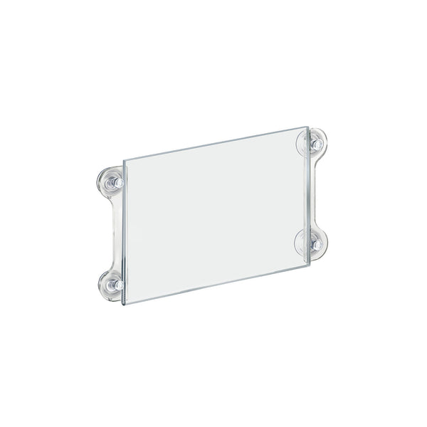 Clear Acrylic Window/Door Sign Holder Frame with Suction Cups 11''W x 8.5''H, 2-Pack