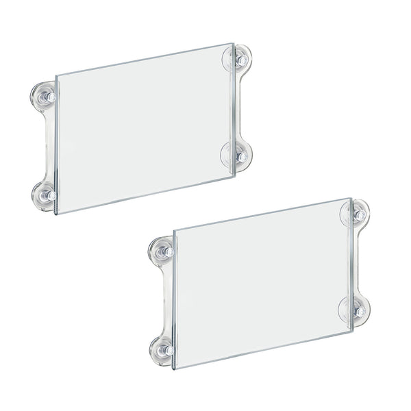 Clear Acrylic Window/Door Sign Holder Frame with Suction Cups 11''W x 8.5''H, 2-Pack