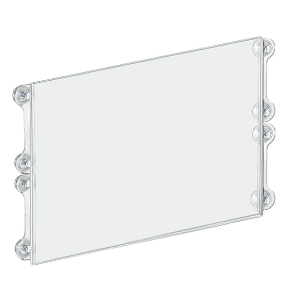 Clear Acrylic Window/Door Sign Holder Frame with Suction Cups 22"W x 17"H, 2-Pack