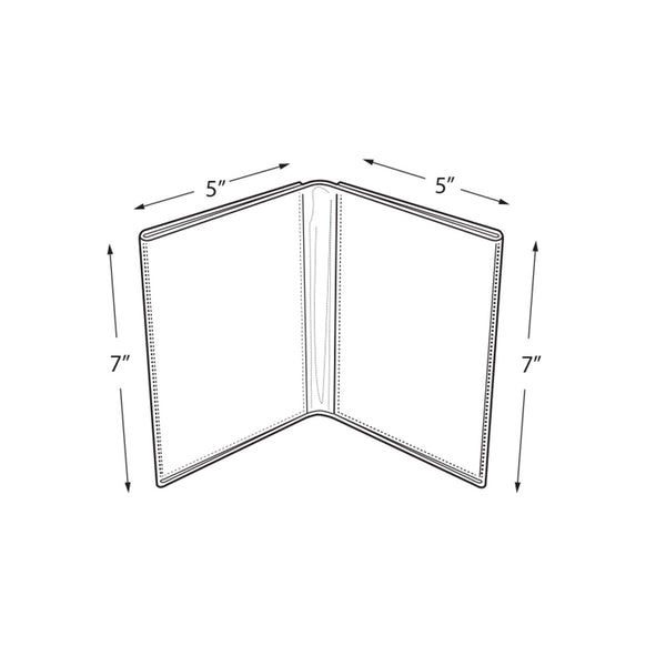 Clear Acrylic Double Photo Holder, Side by Side Dual Frame , Size 5"W x 7"H, 10-Pack