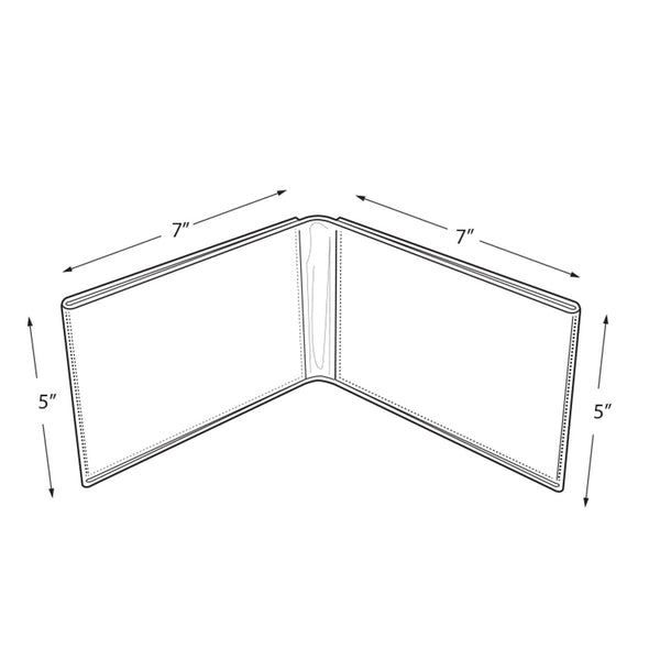 Clear Acrylic Double Photo Holder, Side by Side Dual Frame , Size 7"W x 5"H, 10-Pack