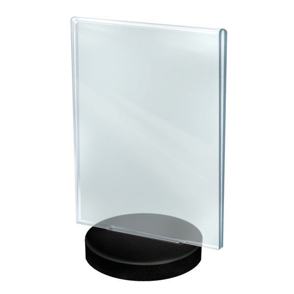 8.5" x 11" Vertical Frame on a Weighted Black Round Base, 10-Pack