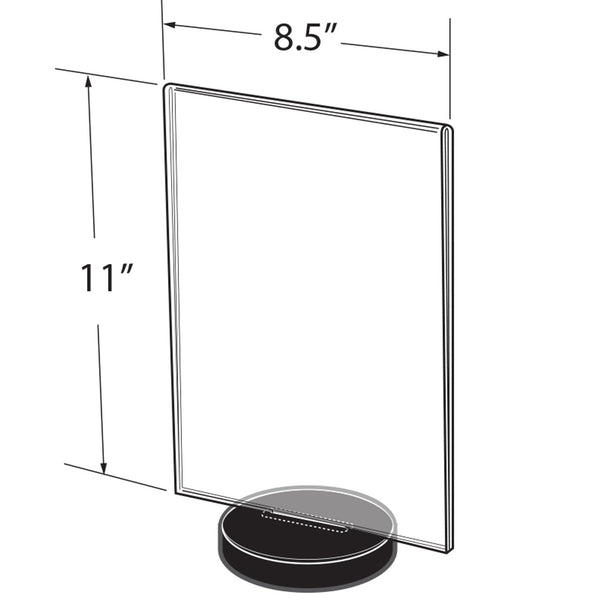 8.5" x 11" Vertical Frame on a Weighted Black Round Base, 10-Pack