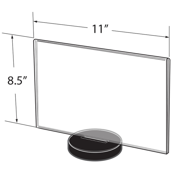 11"W x 8.5"H Horizontal Frame on a Weighted Black Round Base, 10-Pack