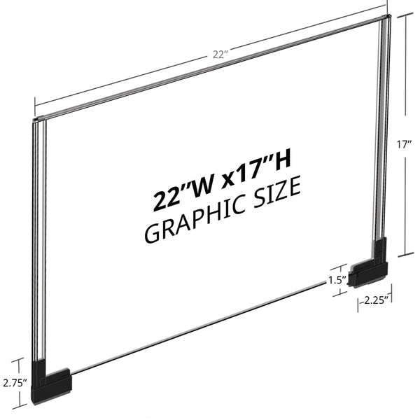 Two-Sided Large Acrylic Sign Holder With Magnetic Boots 22"W X 17"H, 2-Pack