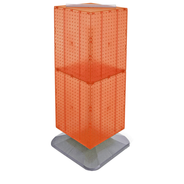 Four-Sided Pegboard Tower Floor Display on Revolving Base. Spinner Rack Stand. Panel Size: 14"W x 40"H