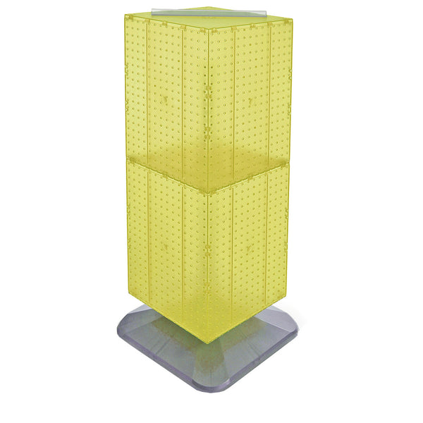 Four-Sided Pegboard Tower Floor Display on Revolving Base. Spinner Rack Stand. Panel Size: 14"W x 40"H