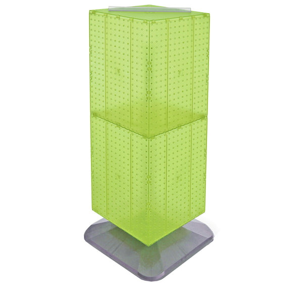 Four-Sided Pegboard Tower Floor Display on Revolving Base. Spinner Rack Stand. Panel Size: 14"W x 40"H