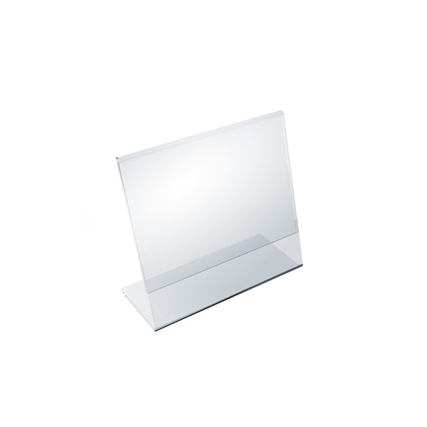 Angled L-Shaped Sign Holder Frame with Slant Back Design 6"x 5''High- Horizontal/Landscape, 10-Pack