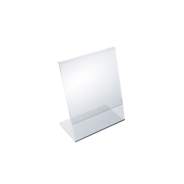 Angled L-Shaped Sign Holder Frame with Slant Back Design 4"x 5''High- Vertical/Portrait, 10-Pack