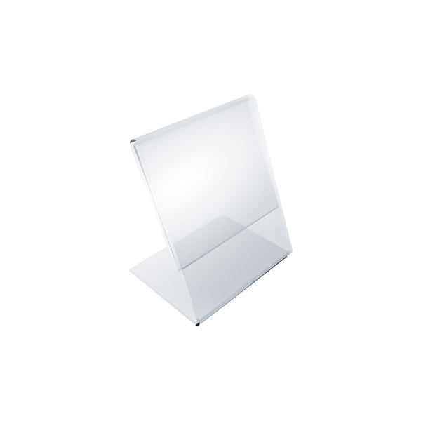 Angled L-Shaped Sign Holder Frame with Slant Back Design 2.5"x 3.5''High- Vertical/Portrait, 10-Pack