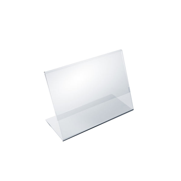 Angled L-Shaped Sign Holder Frame with Slant Back Design 5.5"x 3.5''High- Horizontal/Landscape, 10-Pack