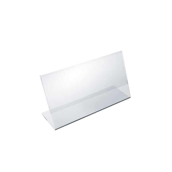 Angled L-Shaped Sign Holder Frame with Slant Back Design 8.5"x 3.5''High- Horizontal/Landscape, 10-Pack