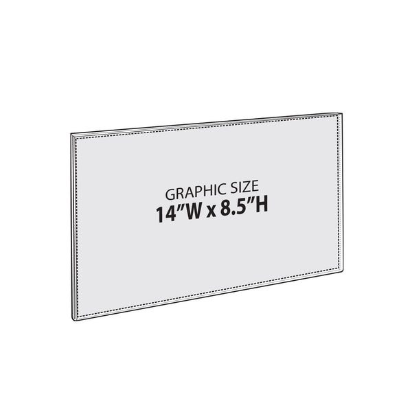 Self Adhesive Clear Acrylic Wall Sign Holder Frame 14" W x 8.5" H - Landscape/ Horizontal, 10-Pack