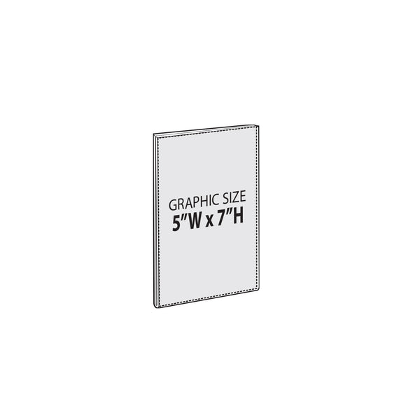 Self Adhesive Clear Acrylic Wall Sign Holder Frame 5" W x 7" H Portrait / Vertical, 10-Pack
