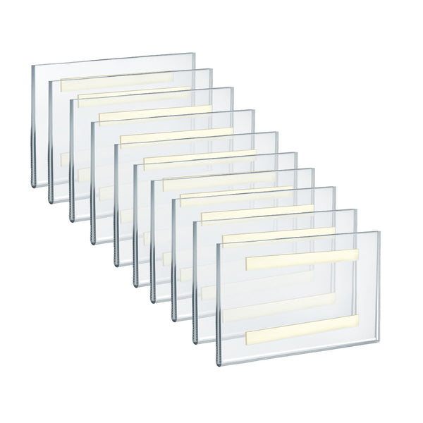 Self Adhesive Clear Acrylic Wall Sign Holder Frame 7" W X 5" H - Portrait / Horizontal, 10-Pack