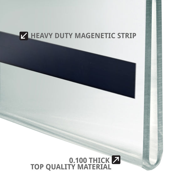Clear Acrylic Magnet Back Sign Holder Frames 6" W x 4" H - Horizontal / Landscape, 10-Pack