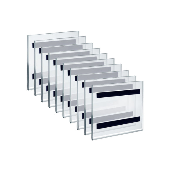 Clear Acrylic Magnet Back Sign Holder Frames 5.5" W x 5.5" H - Square, 10-Pack
