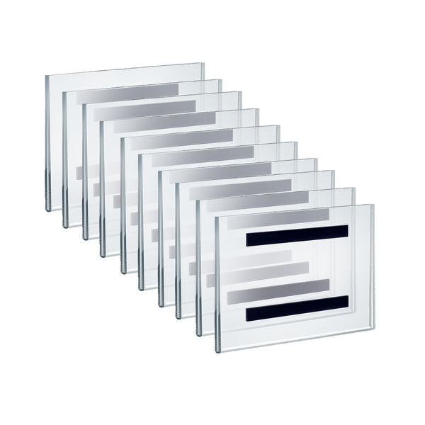 Clear Acrylic Magnet Back Sign Holder Frames 8.5" W x 5.5" H - Horizontal / Landscape, 10-Pack