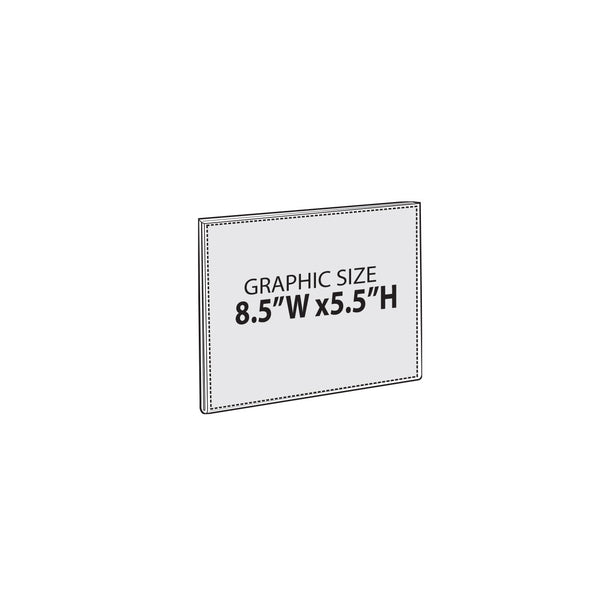 Clear Acrylic Magnet Back Sign Holder Frames 8.5" W x 5.5" H - Horizontal / Landscape, 10-Pack