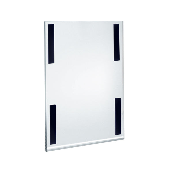 Clear Acrylic Magnet Back Sign Holder Frames 11" W x 17" H - Vertical / Portrait, 2-Pack