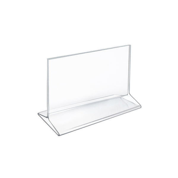 Top Loading Clear Acrylic T-Frame Sign Holder 8.5" Wide x 5.5'' High-Horizontal, 10-Pack