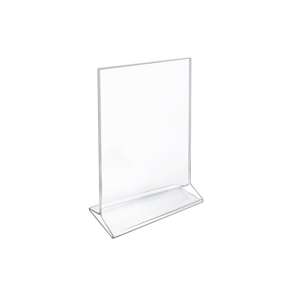 Top Loading Clear Acrylic T-Frame Sign Holder 5.5" Wide x 8.5'' High-Vertical, 10-Pack