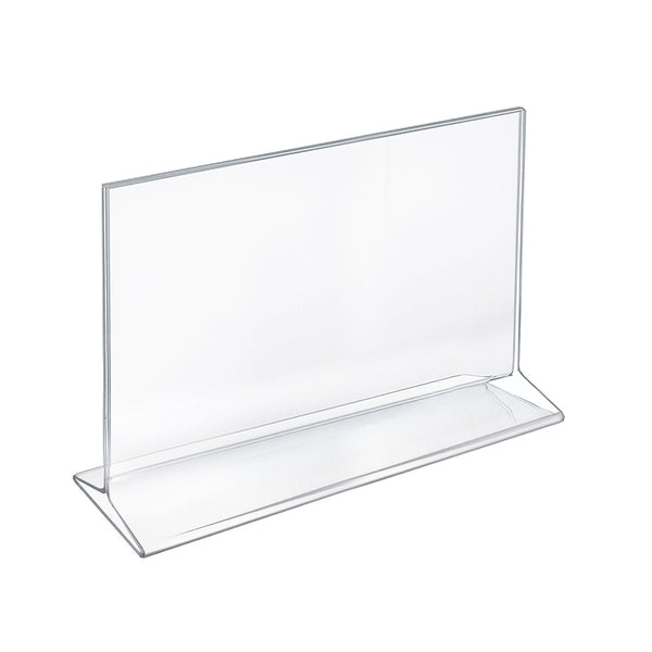 Top Loading Clear Acrylic T-Frame Sign Holder 11" Wide x 8.5'' High-Horizontal, 10-Pack