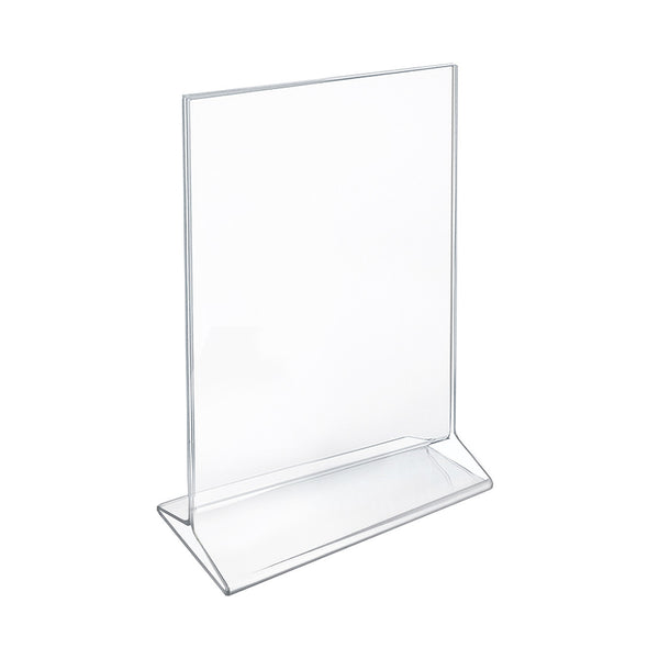 Top Loading Clear Acrylic T-Frame Sign Holder 7" Wide x 11'' High-Vertical, 10-Pack