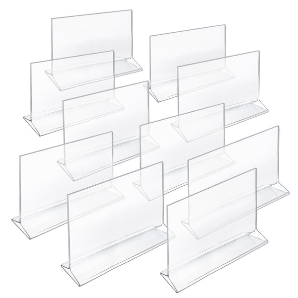 Top Loading Clear Acrylic T-Frame Sign Holder 11" Wide x 7'' High-Horizontal, 10-Pack