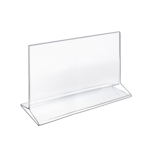 Top Loading Clear Acrylic T-Frame Sign Holder 11" Wide x 7'' High-Horizontal, 10-Pack