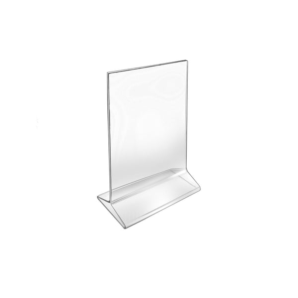 Top Loading Clear Acrylic T-Frame Sign Holder 4" Wide x 6'' High-Vertical, 10-Pack