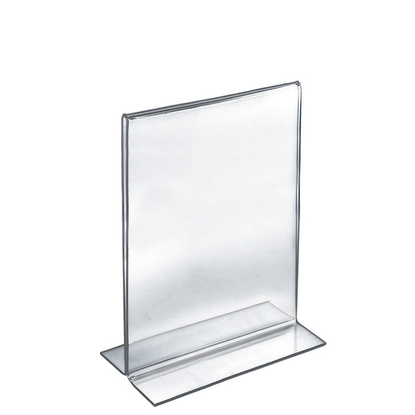 Bottom Loading Clear Acrylic T-Frame Sign Holder 8.5" Wide x 14'' High-Vertical/Portrait, 10-Pack