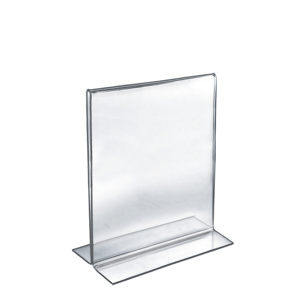 Bottom Loading Clear Acrylic T-Frame Sign Holder 9" Wide x 12'' High-Vertical/Portrait, 10-Pack