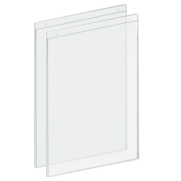 Clear Acrylic Wall Hanging Frame 11" Wide x 17'' High- Vertical/Portrait, 2-Pack