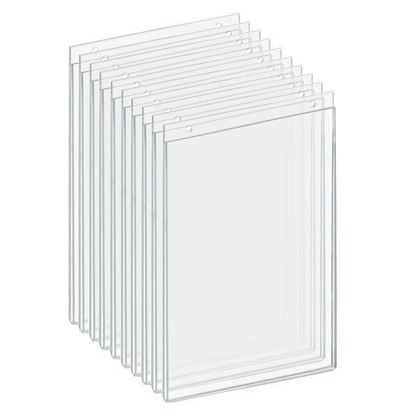 Clear Acrylic Wall Hanging Frame 7" Wide x 11'' High- Vertical/Portrait, 10-Pack
