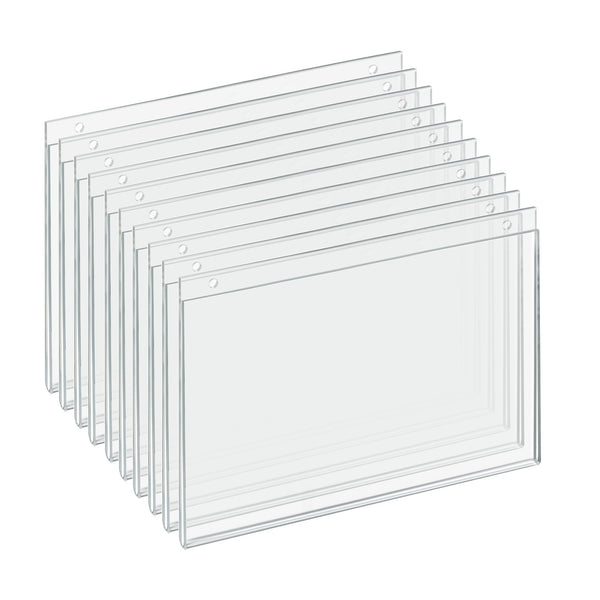 Clear Acrylic Wall Hanging Frame 11" Wide x 7'' High - Horizontal/Landscape, 10-Pack
